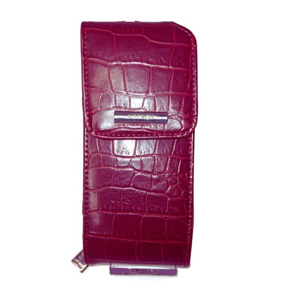 NINE WEST RED FAUX CROCODILE LEATHER CELL PHONE WRISTLET WALLET & CARD HOLDER - Picture 1 of 5